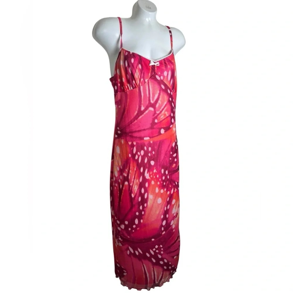 New Thirty Thirty Mesh Butterfly Sleeveless Midi Dress - Picture 2 of 10